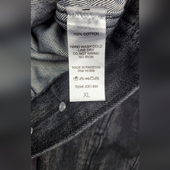 Like Love " Sew in love" Black Cropped Denim‎ Jacket Cotton Size XL - Picture 7 of 8